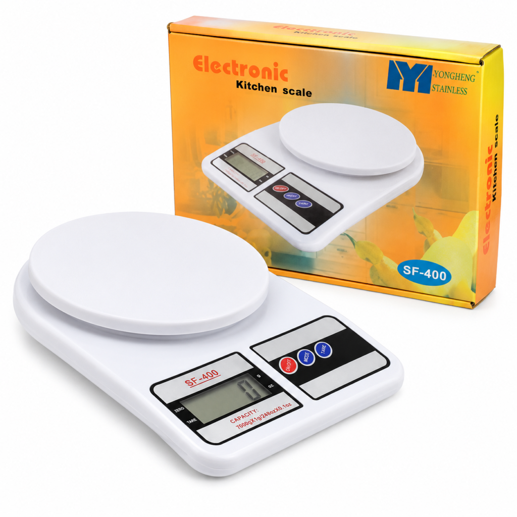 SF-400 Digital Kitchen Scale with 10kg Capacity, LCD Display, and Tare Function for Accurate Food and Ingredient Weighing