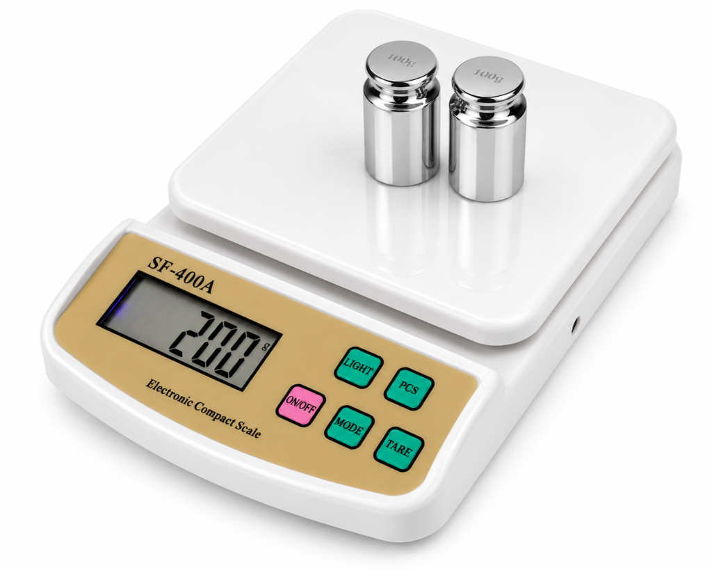 SF-400A Digital Kitchen Scale with LCD Display, Tare Function, and High-Precision Food Weighing for Cooking and Baking